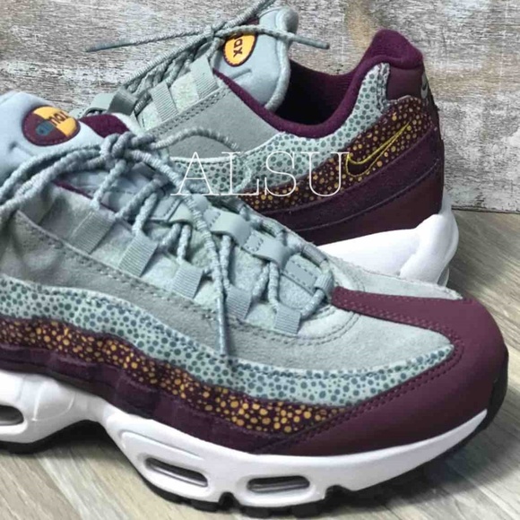 NWT Nike Air Max 95 Prm Bordeaux Grey W AUTHENTIC - Picture 3 of 8